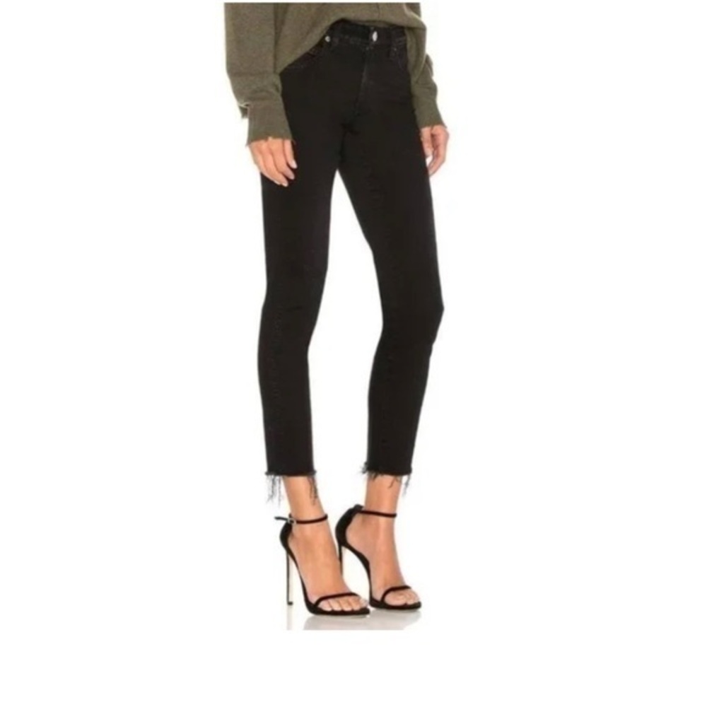 AMO Stitch Crop Black Magic Jeans Size 28